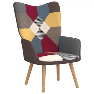 Fotel, patchwork, obity tkaniną - Fotele - miniaturka - grafika 1
