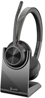 Akcesoria do telefonów stacjonarnych - Poly Voyager 4320 UC, V4320-M C bezprzewodowy stereofoniczny zestaw słuchawkowy Bluetooth z USB-C, z podstawką do ładowania, certyfikowany dla Microsoft Teams - miniaturka - grafika 1