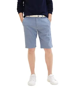 TOM TAILOR Męskie Szorty bermudy 1035041, 31063 - Chambray Blue Dobby, 30 - Spodenki damskie - miniaturka - grafika 1