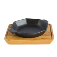 Patelnie - Ośmiokątna żeliwna patelnia z tacką 14 cm - miniaturka - grafika 1