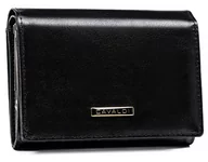 Portfele - Minimalistyczny portfel damski na zatrzask na karty i dokumenty z ochroną RFID Cavaldi, czarny - miniaturka - grafika 1