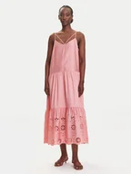 Sukienki - Fracomina Sukienka letnia FJ25SD3001W400E5 Koralowy Relaxed Fit - miniaturka - grafika 1