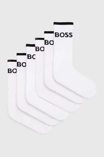 Skarpetki męskie - BOSS skarpetki 6-pack męskie kolor biały - Boss - grafika 1