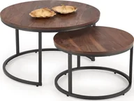 Ławy i stoliki kawowe - Halmar Zestaw 2 stolików JAVA orzech/czarny HALMAR - miniaturka - grafika 1