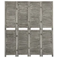 Parawany - Lumarko Parawan 4-panelowy, szary, 143x166 cm, lite drewno! - miniaturka - grafika 1