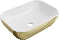 Umywalki - Mexen Rita umywalka nablatowa 45 x 32 cm, biała/złota - 21084506 - miniaturka - grafika 1