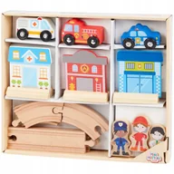 Samochody i pojazdy dla dzieci - Drewniany tor samochodowy Mini Matters 22-elementowy zestaw 986 - miniaturka - grafika 1