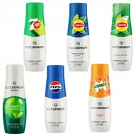 Syropy i koncentraty owocowe - ZESTAW SYROPÓW SODASTREAM PEPSI, MIRINDA, 7UP, MOJITO, LIPTON LEMON, GREEN - miniaturka - grafika 1