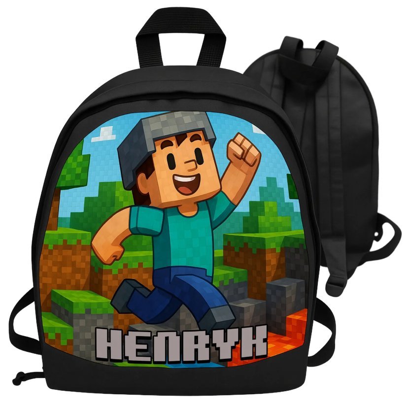 Plecak dla dzieci PIXEL Świat Craft z imieniem - plecaczek z nadrukiem