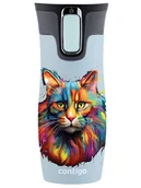 Kubki termiczne - Kubek termiczny Contigo West Loop 2.0 470ml - Kot - Błękitny Mat - miniaturka - grafika 1