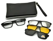 Akcesoria do okularów - Oprawki okulary zerówki w zestawie z trzema nakładkami na magnes TR2256 - miniaturka - grafika 1