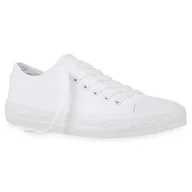 Trampki damskie - Mytrendshoe Damskie Trampki Niskie Buty Sportowe Sznurowane Trampki Rekreacyjne 94237, Kolor: Biały, Rozmiar: 37 - miniaturka - grafika 1