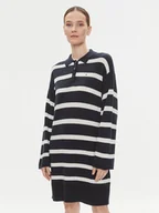 Sukienki - Tommy Hilfiger Sukienka dzianinowa WW0WW39931 Granatowy Relaxed Fit - miniaturka - grafika 1