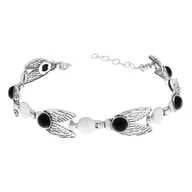 Bransoletki - Srebrna bransoletka z kamieniami noc kairu 19-22 cm pr. 925 - miniaturka - grafika 1