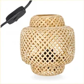 Lampy stojące - Lampa stołowa mała BOHO BONN MINI 22cm pleciona BAMBUSOWA naturalna 1xE27 - miniaturka - grafika 1