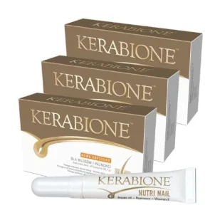 3 x Kerabione kaps + Nutri Nail - 3 x tabetki na włosy + serum do paznokci - 3 x 60 kapsułek + 8 ml - Włosy, skóra, paznokcie - miniaturka - grafika 1
