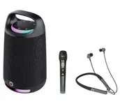 Power audio - Manta SPK330B OTUS 120W Bluetooth Mikrofon Karaoke Czarny + Słuchawki MNH02 - miniaturka - grafika 1