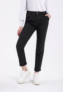 Czarne jeansy damskie z wysokim stanem D-LEYA 2 - Volcano - Spodnie damskie - miniaturka - grafika 1