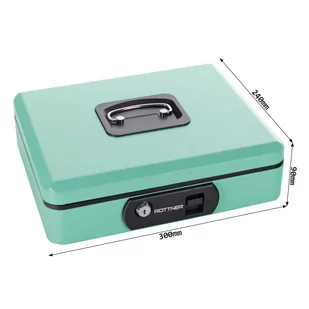 Rottner Pro Box Two kasetka, turkusowy - Sejfy i kasy pancerne - miniaturka - grafika 3