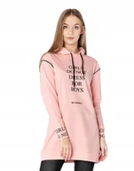 Bluzy damskie - Długa Bluza Damska Tunika Bawełniana 11850-3 r M - miniaturka - grafika 1