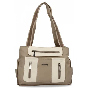 Torebka Damska Shopper Bag 2 Komory firmy Hernan 3892-1 Ciemno Beżowa/Beżowa - Torebki damskie Torebka Damska Shopper Bag 2 Komory firmy Hernan 3892-1 Ciemno Beżowa/Beżowa - Torebki damskie - miniaturka - grafika 1