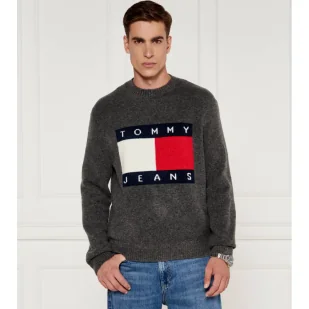 Tommy Jeans Sweter | Regular Fit | z dodatkiem wełny - Swetry męskie - miniaturka - grafika 1