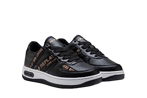 Replay Dziewczęce sneakersy Epic Jr 1, 006 Black Gold, 32 EU