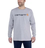 Koszulki męskie - Koszulka Carhartt EMEA Signature Graphic Long Sleeve T-Shirt HEATHER GREY - miniaturka - grafika 1