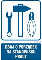 Systemy ekspozycyjne i znaki informacyjne - RB017 DBAJ O PORZĄDEK NA STANOWISKU PRACY, PN - PŁYTA PCV 1MM; (100X150MM) - miniaturka - grafika 1