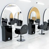 Meble fryzjerskie - Konsola konsoleta fryzjerska barberska lustro fryzjerskie 200x80 LED PRO - miniaturka - grafika 1