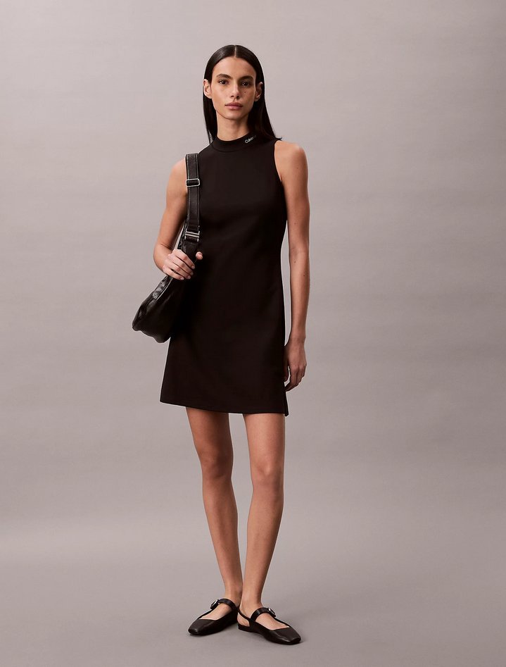 sukienka con collo a lupetto damskie czarny