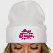 Czapki dla dzieci - CZAPKA CIEPŁA BAWEŁNIANA ZIMOWA BIAŁA DLA FANA BLANKI BOYS LIKE TOYS - miniaturka - grafika 1