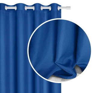 ZASŁONA NA PRZELOTKACH CHABROWA GRANATOWA DEKORACYJNA 140X250 CM VIVA - Zasłony - miniaturka - grafika 1