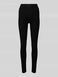 Jeansy o kroju slim fit z wysokim stanem i naszywką z logo - Spodnie damskie - miniaturka - grafika 1
