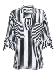 Bluzki damskie - Calvin Klein Bluzka w kolorze biało-czarnym - grafika 1