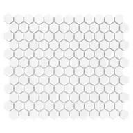 Płytki ceramiczne - Mozaika ceramiczna Mini Hexagon White 26x30 cm - miniaturka - grafika 1