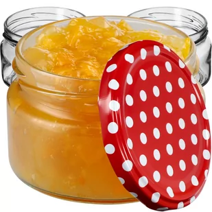 Słoiki Denia 250ml 10 szt. 82mm + wieczko "Czerwony groszek" - Pojemniki kuchenne Słoiki Denia 250ml 10 szt. 82mm + wieczko "Czerwony groszek" - Pojemniki kuchenne - miniaturka - grafika 1