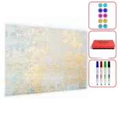 Tablice i flipcharty - Tablica na magnesy METALboards,  złoty beton 90x60 cm + zestaw akcesoriów - miniaturka - grafika 1