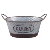 Pozostałe akcesoria do uprawy roślin - Pojemnik garden owal cynk/brąz 20,5 x 28,5 x 42,5 cm - miniaturka - grafika 1