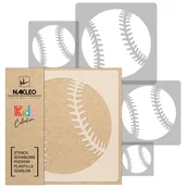 Szablony malarskie - szablon malarski wielokrotny dla dzieci (5 szt.) // PIŁKA DO BASEBALLU - miniaturka - grafika 1