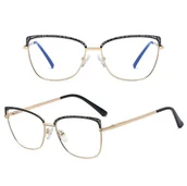 Okulary korekcyjne, oprawki, szkła - Okulary kocie do komputera damskie z filtrem BLUE Light zerówki Flex 25101A - miniaturka - grafika 1