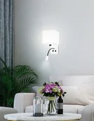 Lampy ścienne - Candellux Kinkiet biały hotelowy z lampką do czytania LED Magnum 21-75666 21-75666 - miniaturka - grafika 1