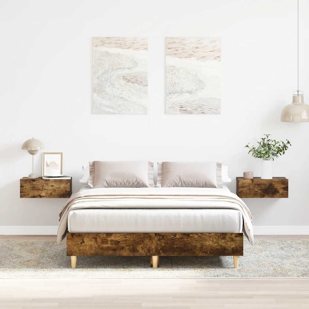 Rama łóżka bez materaca dąb wędzony 120x200 cm drewno klejone