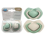 Smoczki uspokajające - CANPOL BABIES SMOCZEK SILIKONOWY SYMETRYCZNY PURE COLOR 18m 2 szt - miniaturka - grafika 1