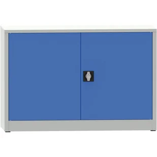 PARTNER B2B Warsztatowa szafa półkowa na narzędzia KOVONA JUMBO, 1 półka, spawana, 1200 x 600 x 800 mm, szara / niebieska 178657 - Pozostałe wyposażenie warsztatu - miniaturka - grafika 1