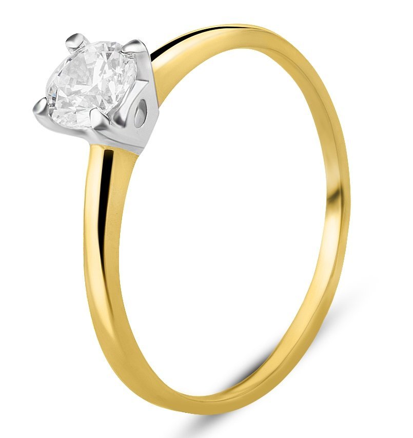 ZŁOTY PIĘKNY PIERŚCIONEK ZARĘCZYNOWY CYRKONIA 333