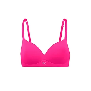 PUMA Damski biustonosz z miękką wyściółką, neonowy róż, 80C, różowy neonowy, 80C - Biustonosze - miniaturka - grafika 1