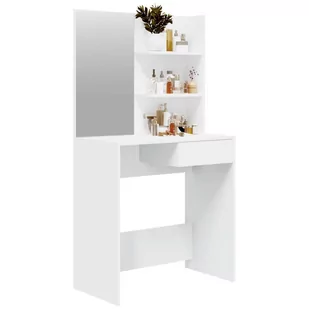 Lumarko Toaletka z lustrem, biała, 74,5x40x141 cm - Toaletki - miniaturka - grafika 5