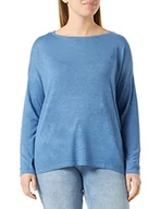 Koszulki i topy damskie - Vila VIABELLA O-Neck L/S Knit TOP/SU - NOOS, niebieski (Federal Blue/Detail:Melange), XL - miniaturka - grafika 1