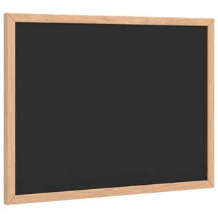 vidaXL Tablica kredowa z ramą z litego drewna sosnowego, czarna - Tablice interaktywne - miniaturka - grafika 1